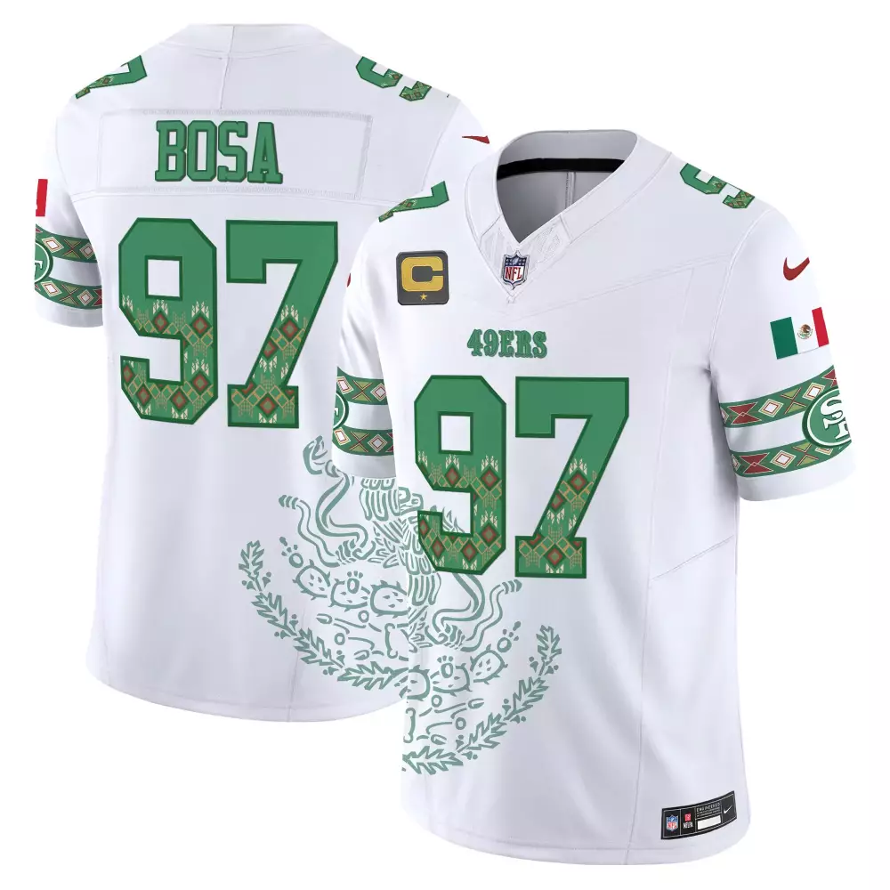 Bosa 97 San Francisco 49ers 2022 All Stitched Vapor Jersey | White Green Design | Fan Gear for Men, Women & Youth