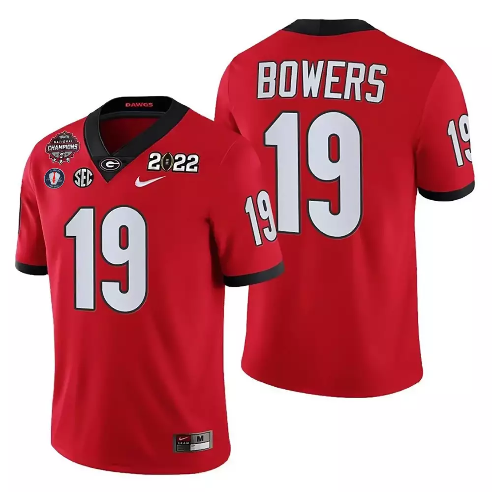 Bowers 19 Georgia Bulldogs 2022 Stitched Vapor Jersey | Red Champions Edition | Fan Gear for All