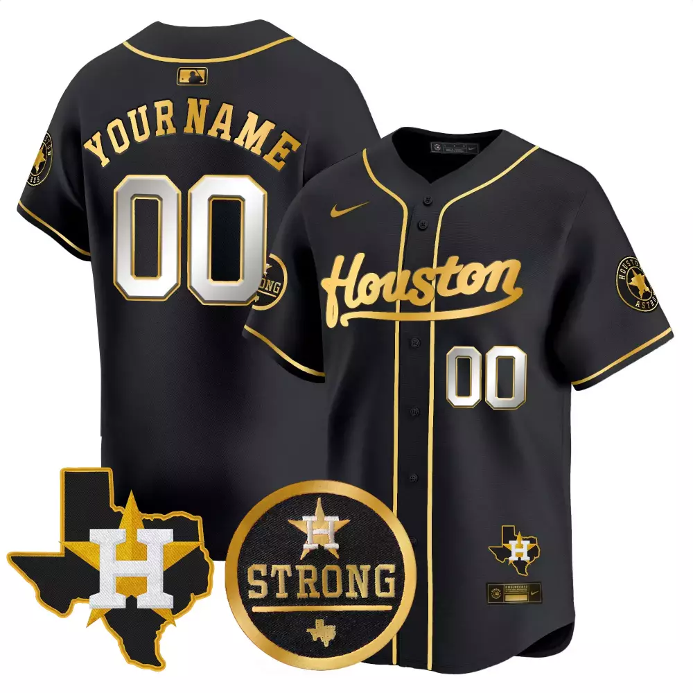 2025 Houston Astros Youth Navy Custom Jersey | All Stitched with Name Patch | Fan Gear for Men, Women & Youth