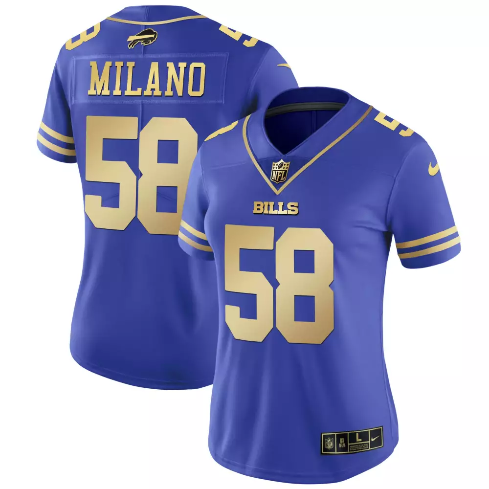 Milano 58 Buffalo Bills 2023 Women's Stitched Vapor Jersey | Blue with Patch | Fan Gear for Women & Youth