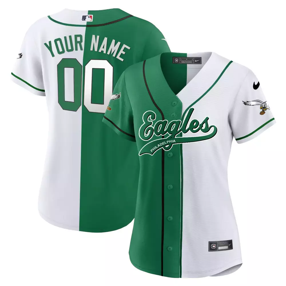 Women’s Philadelphia Eagles 2023 Your Name 00 Green White All Stitched Vapor Jersey | Fan Gear for Game Day | For Wom