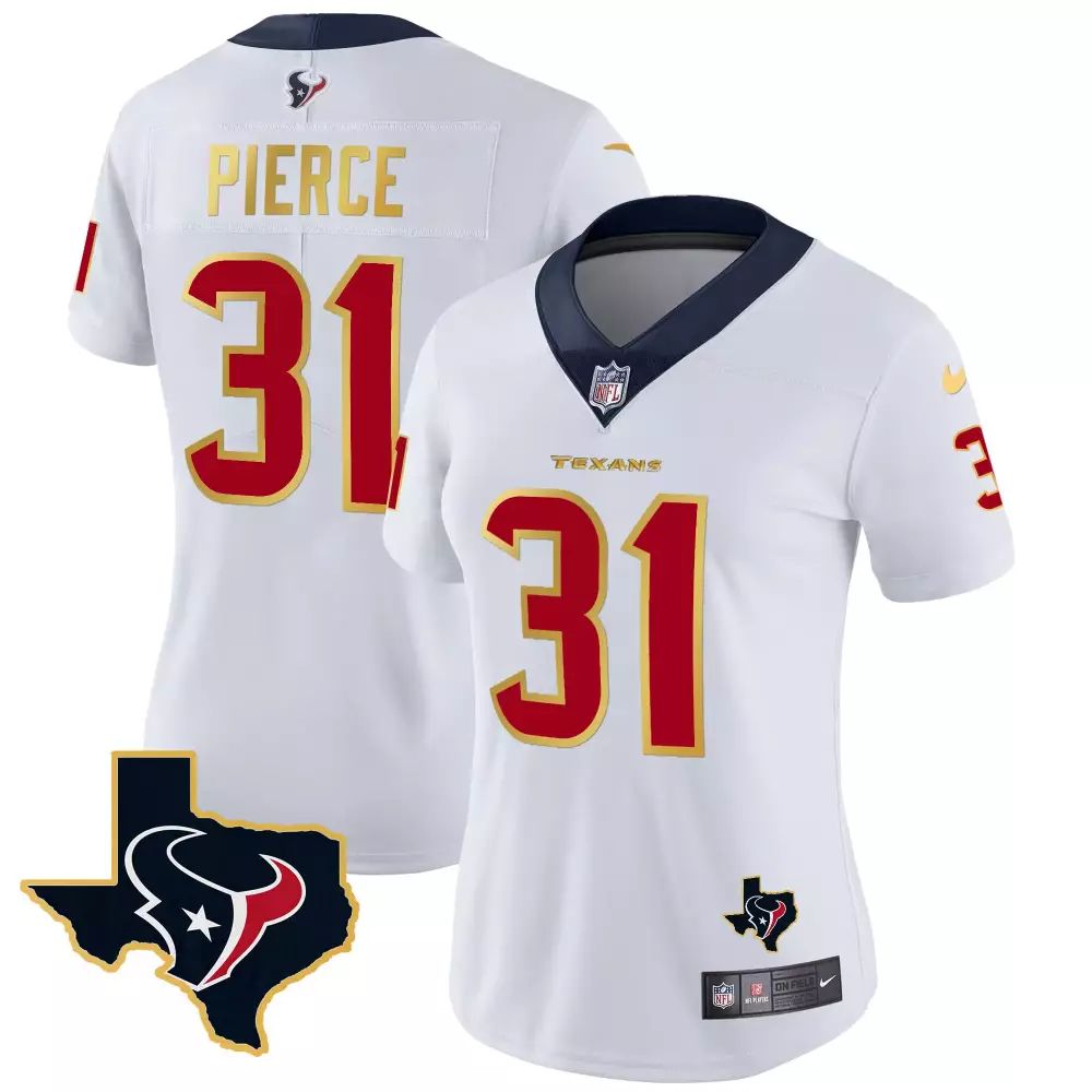 Pierce 31 Houston Texans 2023 Women's White Vapor Jersey | All Stitched | For Men, Women & Youth