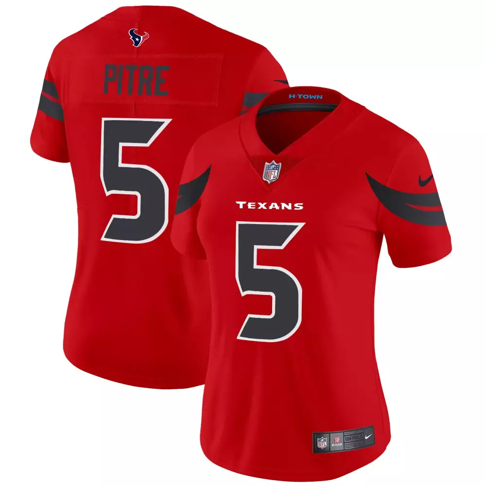 Pitre 5 Houston Texans 2023 Women's All Stitched Vapor Jersey | Classic Red Style | Game Day Outfit for Fans | For Men, Women & Youth