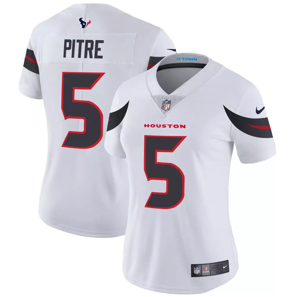 Pitre 5 Houston Texans 2023 Women's All Stitched Vapor Jersey | White H Town Edition | Game Day Outfit for Fans | For Men, Women & Youth