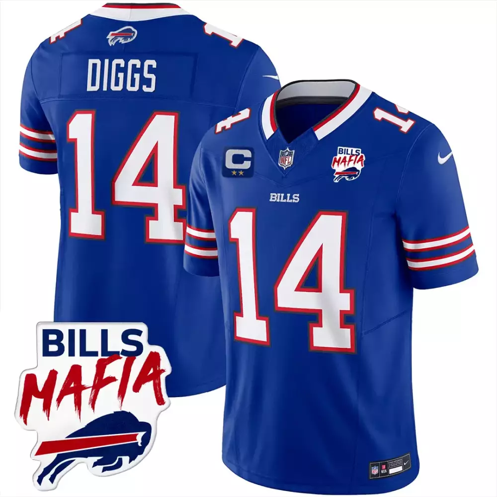 Stefon Diggs 14 Buffalo Bills 2023 Blue Vapor Jersey | Bills Mafia Patch | Stitched Fan Gear for Men, Women & Youth