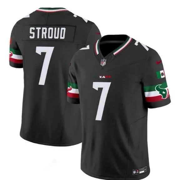 Stroud 7 Houston Texans 2023 Men's All Stitched Vapor Jersey | Black with Patch 1 Fan Gear | For Men, Women & Youth