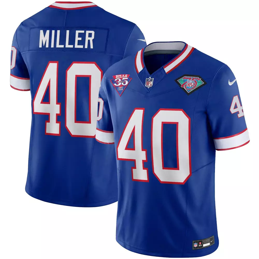Von Miller 40 Buffalo Bills 2022 Stitched Vapor Jersey | Blue with Patch | Game Day Outfit for Men, Women & Youth