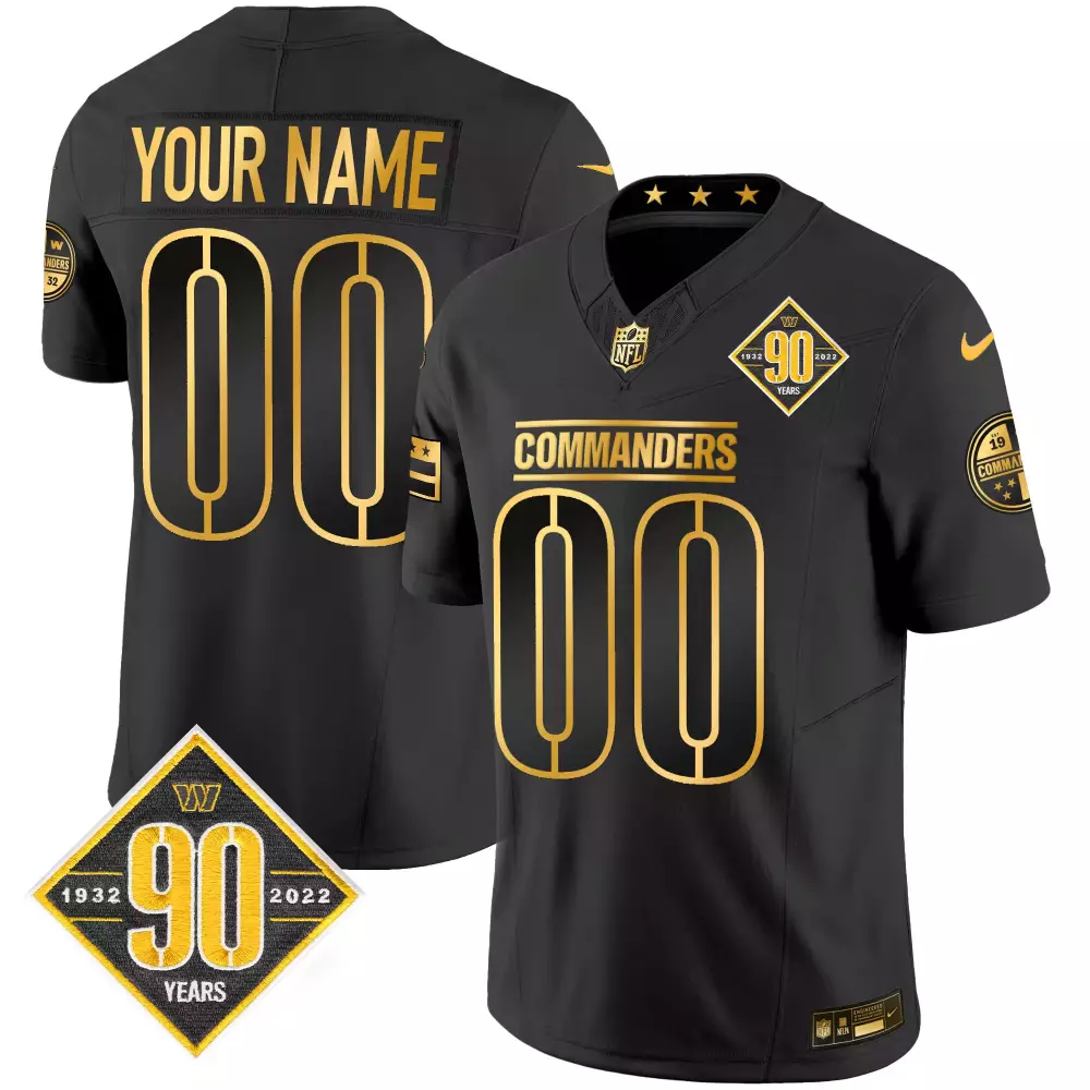 Washington Commanders All Stitched Vapor Jersey | Red 00 90 Years Edition Fan Gear | For Men, Women & Youth