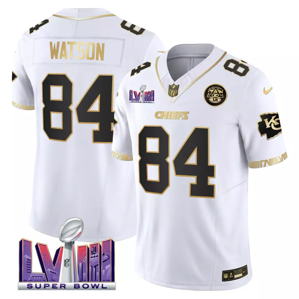 Watson 84 Kansas City Chiefs 2023 Stitched Vapor Jersey | Super Bowl LVII Red | Limited Edition Fan Gear | For Men, Women & Youth