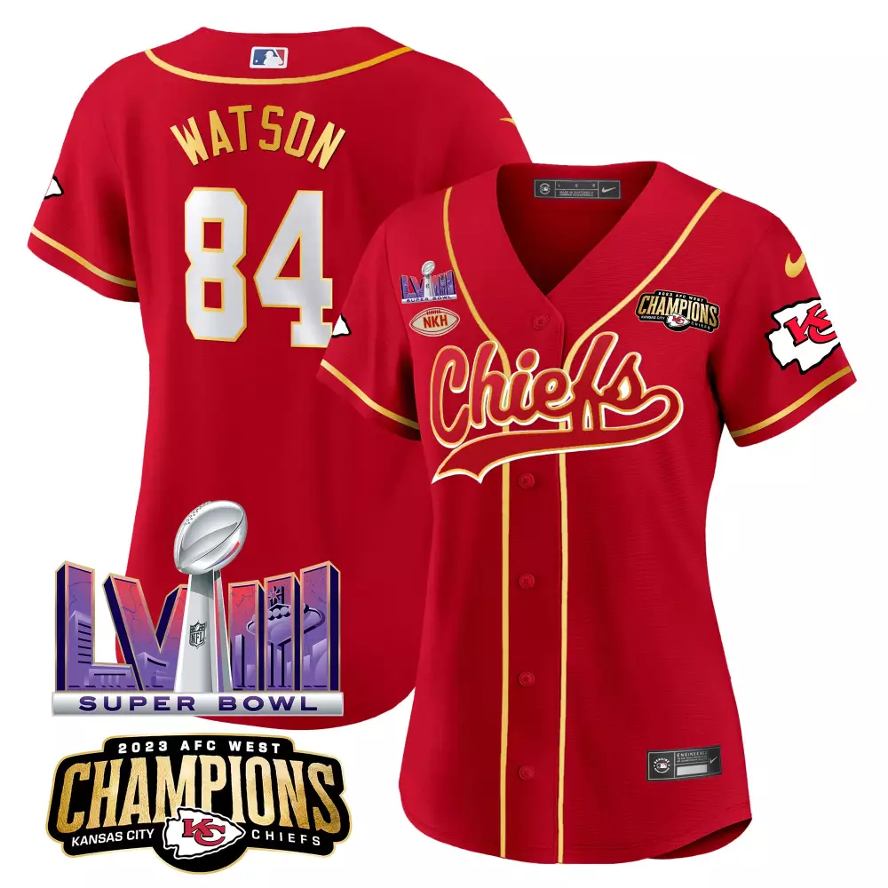 Watson 84 Kansas City Chiefs 2023 Women's Vapor Jersey | Red Champions Edition | Stitched Fan Gear | For Men, Women & Youth