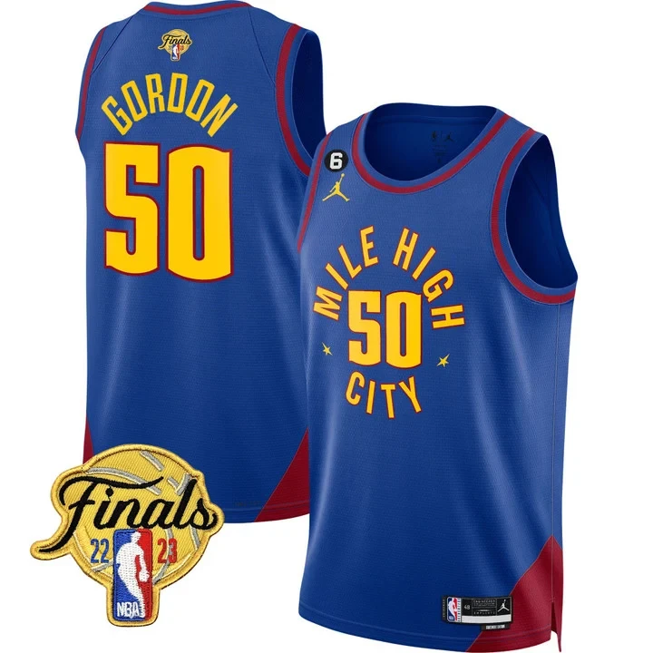 Aaron Gordon 50 Denver Nuggets 2022 Finals Patch Blue Stitched Jersey | Classic Fan Gear | For Men, Women & Youth