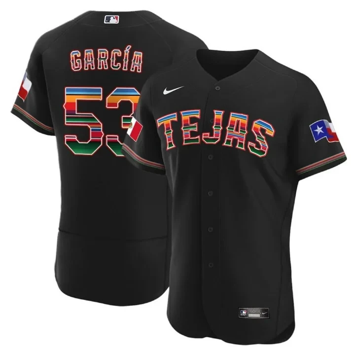 Adolis Garcia 53 Texas Rangers Black Stitched Jersey | Men's Name Patch 2023 | Limited Edition Fan Gear | For Men, Women & Youth