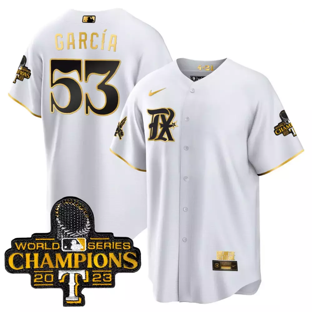 Adolis Garcia 53 Texas Rangers White Stitched Jersey | Men's Name Patch 2023 | Limited Edition Fan Gear | For Men, Women & Youth