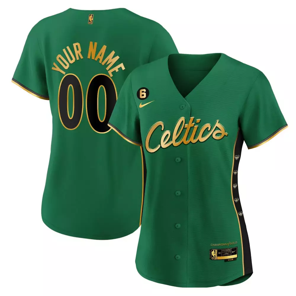 Custom Stitched Boston Celtics Women's Green Jersey | Name Patch 2023 Edition | Stylish Fan Gear for All Ages