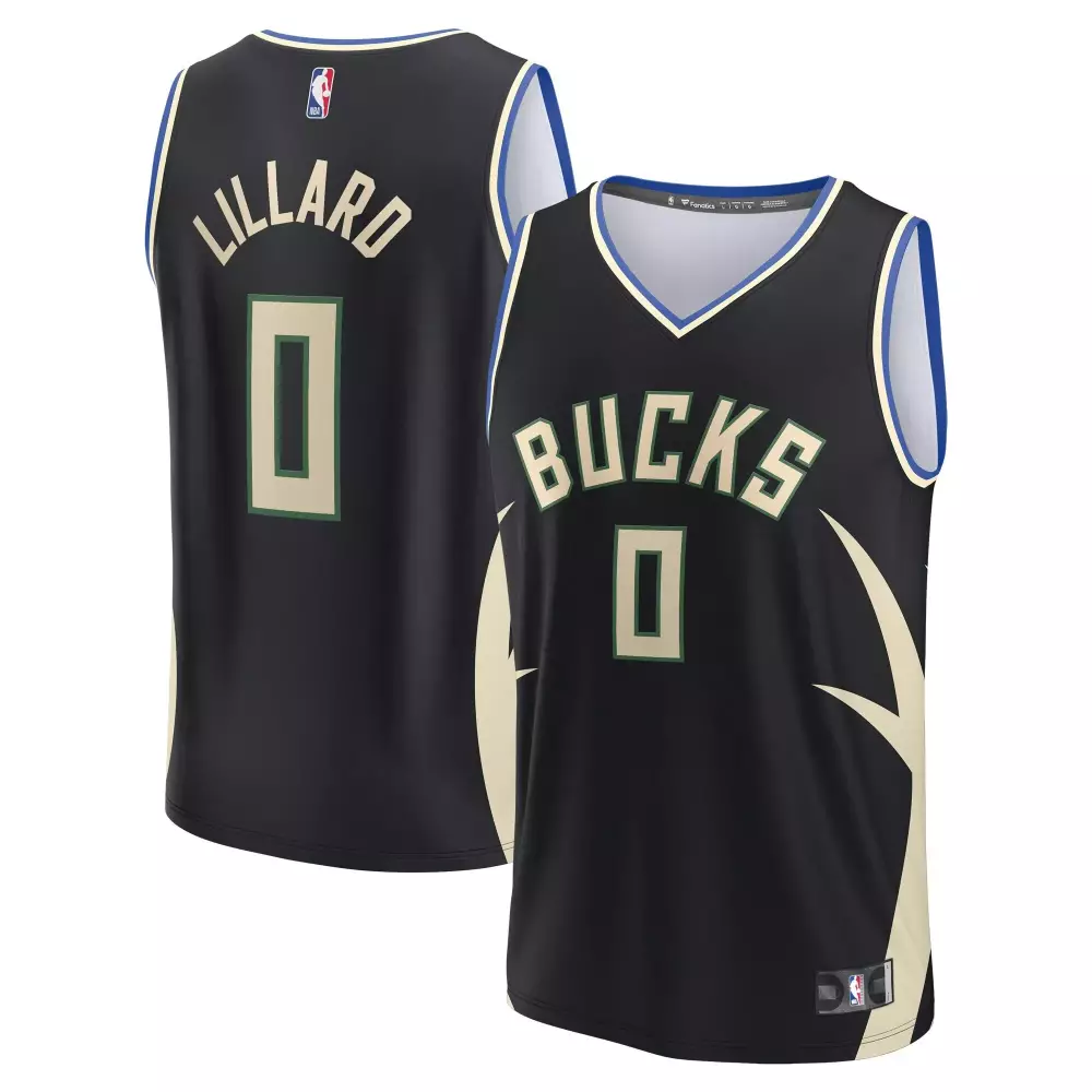 Damian Lillard 0 Milwaukee Bucks Black Stitched Jersey | Men’s Style Name Patch 2023 | For Men, Women & You