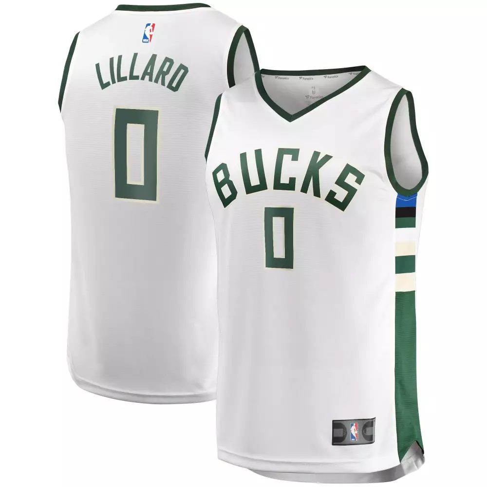 Damian Lillard 0 Milwaukee Bucks White All Stitched Jersey | Men’s Name Patch 2023 | For Men, Women & You