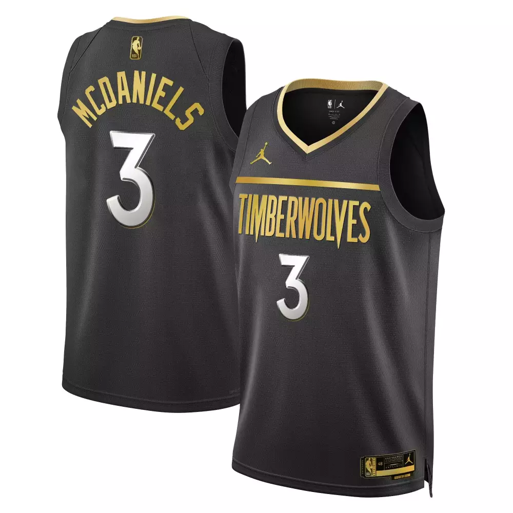 McDaniels 3 Minnesota Timberwolves 2023 Black Jersey | All Stitched Name Patch | For Men, Women & Youth
