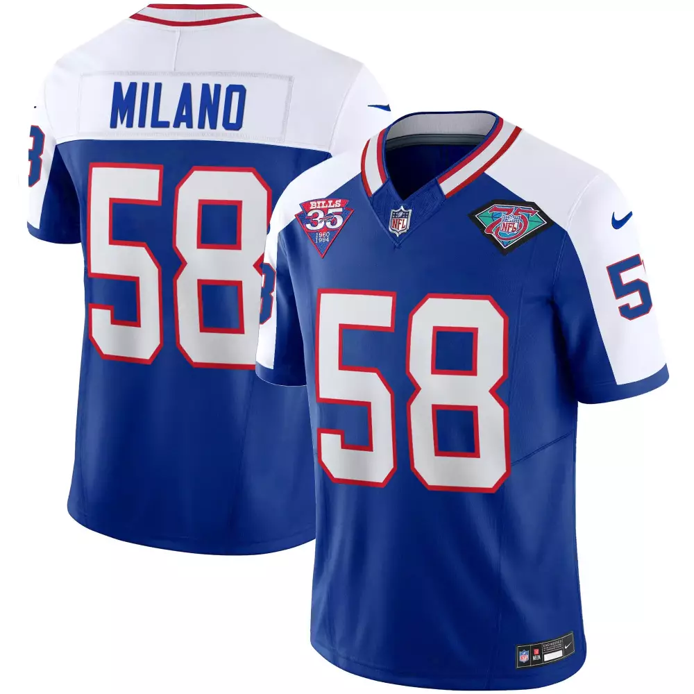 Milano 58 Buffalo Bills 2023 Stitched Vapor Jersey | Royal Blue Edition | Game Day Outfit for Men, Women & Youth