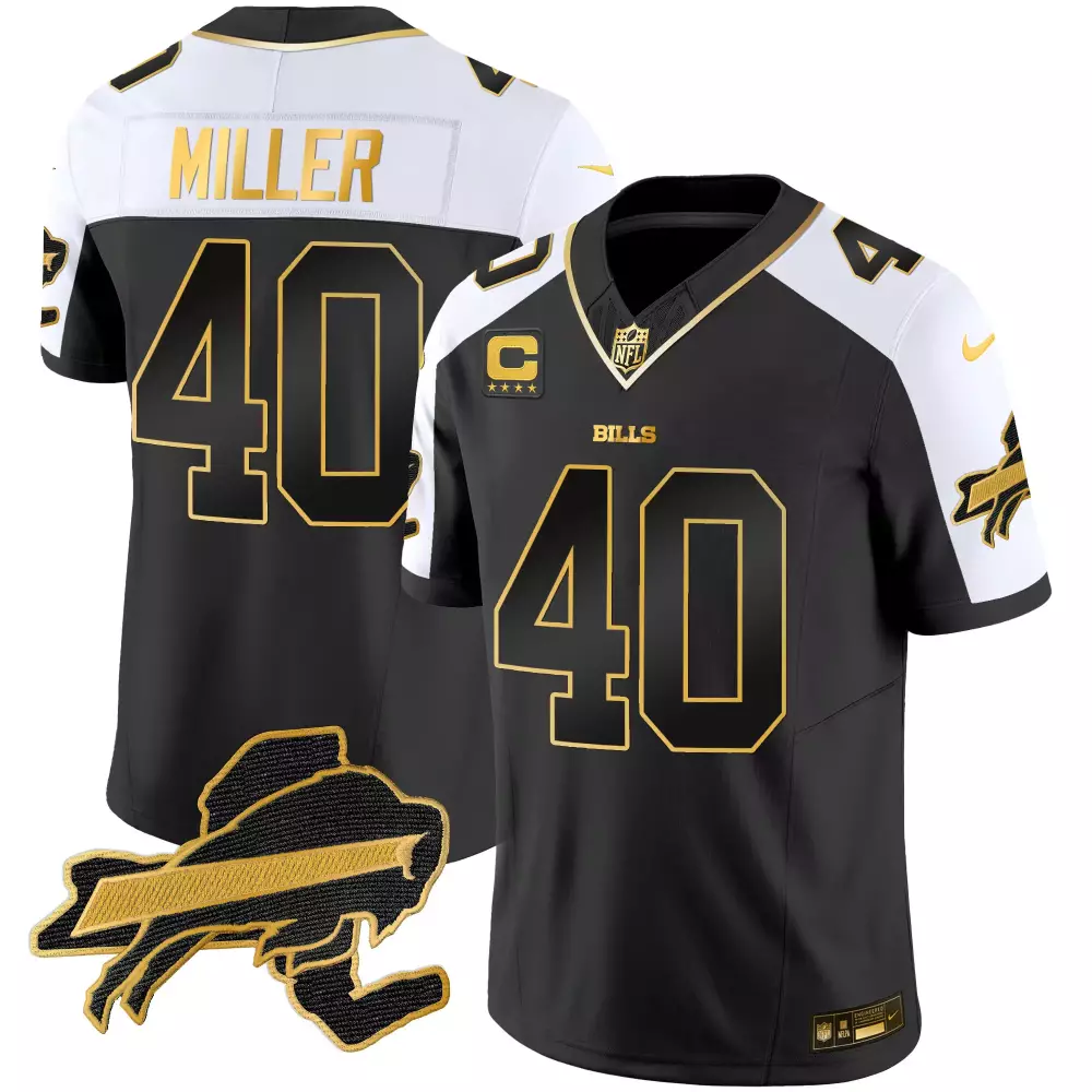 Miller 40 Buffalo Bills 2025 Black Stitched Women's Jersey with Name Patch | Fan Gear for Men, Women & Youth