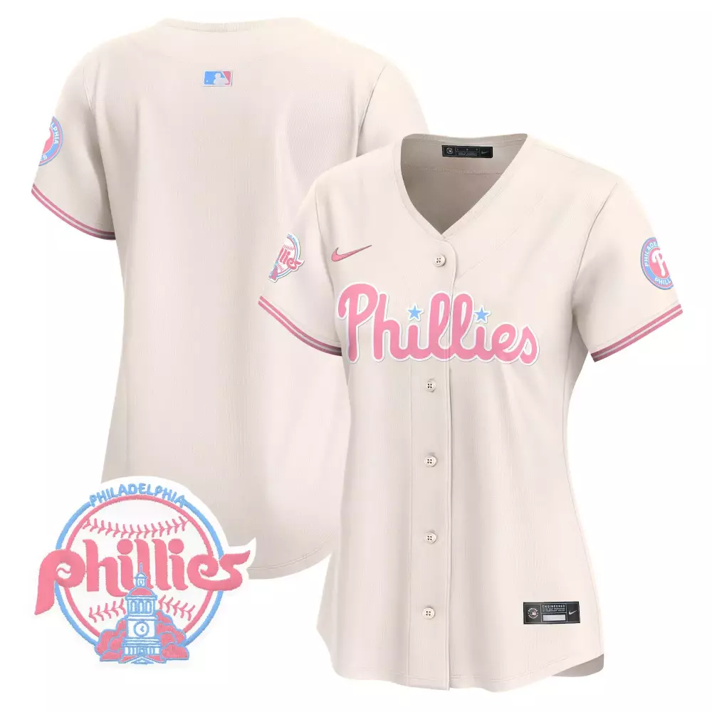2023 Philadelphia Phillies Cream Stitched Jersey | Women's Name Patch | Replica Fan Gear for Game Day | For Men, Women & Youth