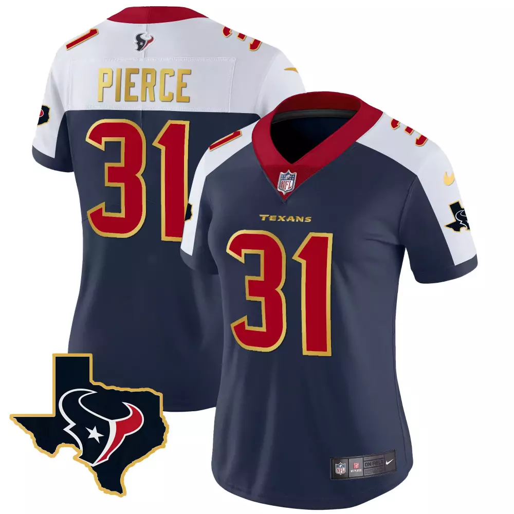 Pierce 31 Houston Texans Women's Navy All Stitched Jersey | With Name Patch 2023 | For Game Day | For Women & Youth