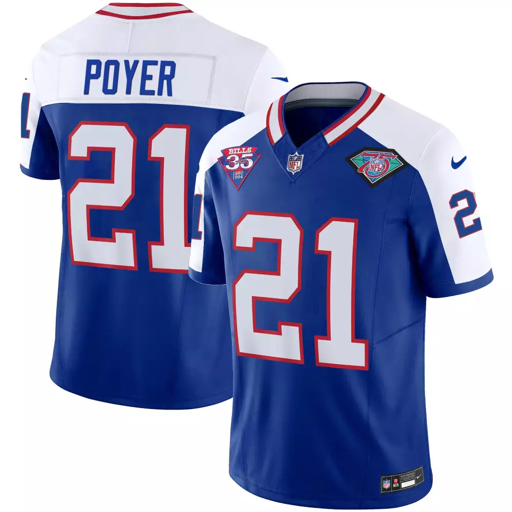 Poyer 21 Buffalo Bills 1994 Throwback Jersey | All Stitched Men’s Blue Name Patch | For Men, Women & You