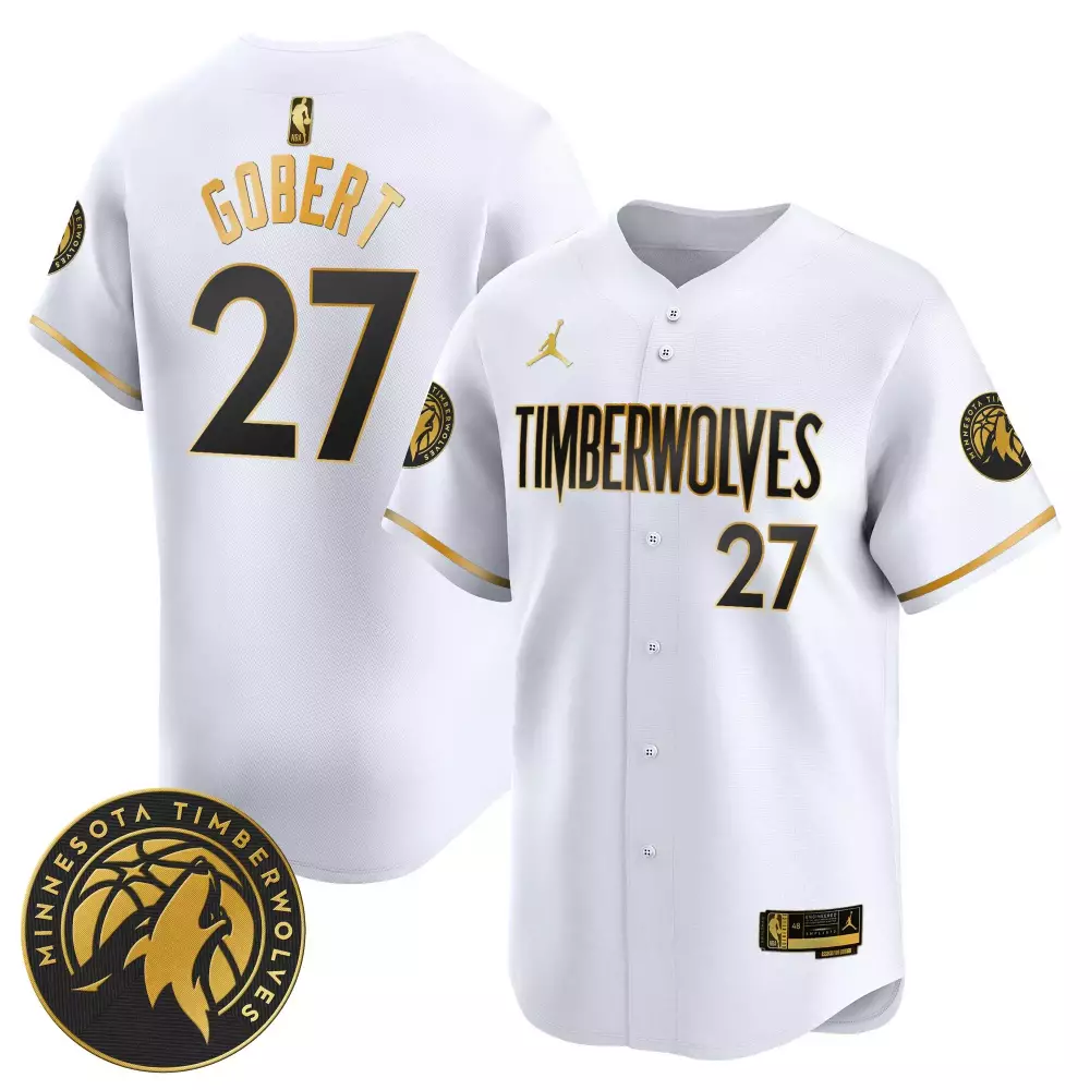 Rudy Gobert 27 Minnesota Timberwolves White Stitched Jersey | Men's Name Patch 2023 | Fan Gear for Men, Women & Youth