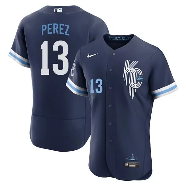Salvador Perez 13 Kansas City Royals 2022 Navy Stitched Name Patch Jersey | Men’s Style | Fan Gear for Men, Women & You