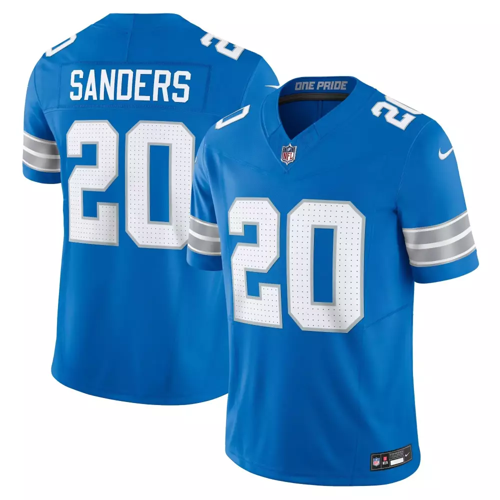 Sanders 20 Detroit Lions 2024 Men's Stitched Blue Jersey | Name Patch Edition | Fan Gear for Game Day | For Men, Women & Youth