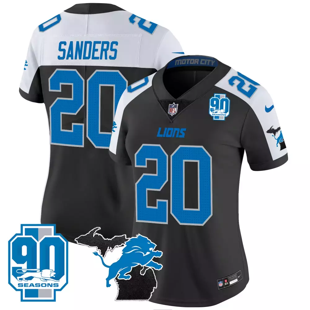 Sanders 20 Detroit Lions Blue All Stitched Jersey with Champions Patch | 2023 Men's Style | For Men, Women & Youth