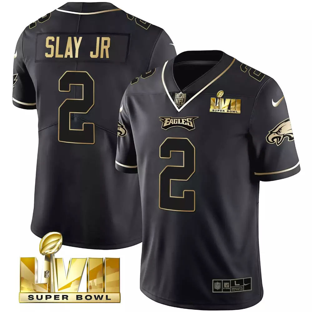 Slay Jr. Philadelphia Eagles Youth Jersey | Black Stitched Super Bowl Edition | Game Day Outfit | For Youth, Men & Women