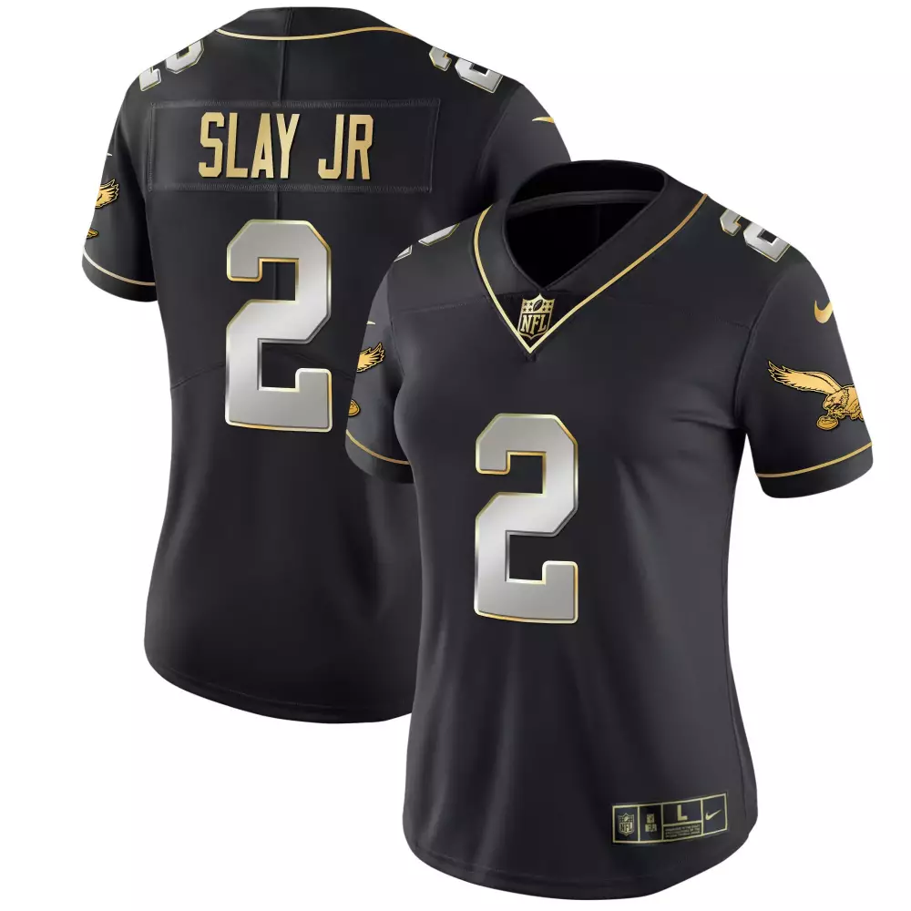Slay Jr 2 Philadelphia Eagles Women's Black Stitched Jersey | Name Patch 2023 | Ultimate Fan Gear for All | For Men, Women & Youth