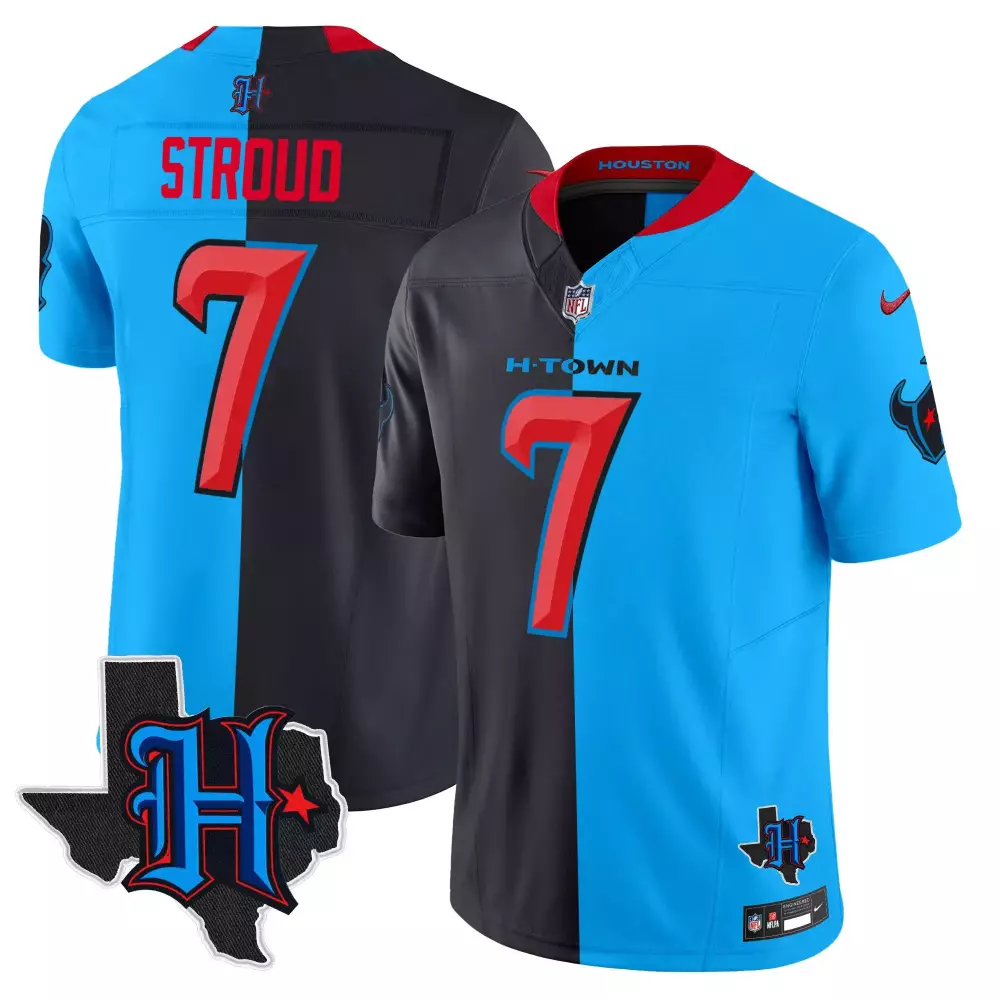 Stroud 7 Houston Texans 2024 Blue Stitched Jersey | Name Patch Design for Men | Limited Edition Fan Gear | For Men, Women & Youth