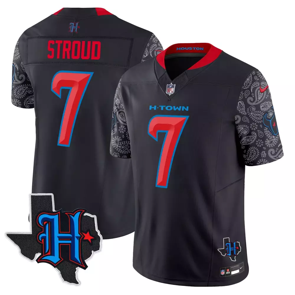 Stroud 7 Houston Texans 2024 Black Stitched Jersey | Men's Style Name Patch | AFC South Champions | For Men, Women & Youth