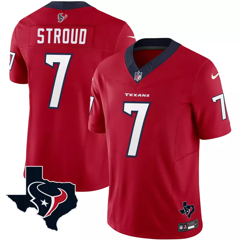 Stroud 7 Houston Texans Red All Stitched Jersey | Name Patch Style 2023 | Fan Gear for Men, Women & Youth
