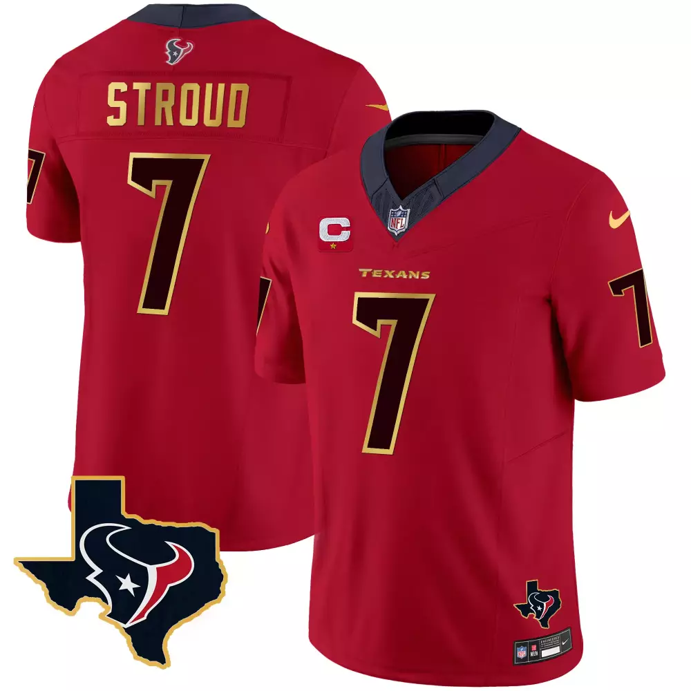 Stroud 7 Houston Texans Red Stitched Jersey 2023 | Name Patch Style | Fan Gear for Men, Women & Youth