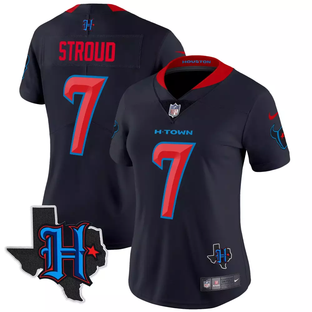 Stroud 7 Houston Texans Women’s Black Stitched Jersey | 2024 Name Patch | For All Fa