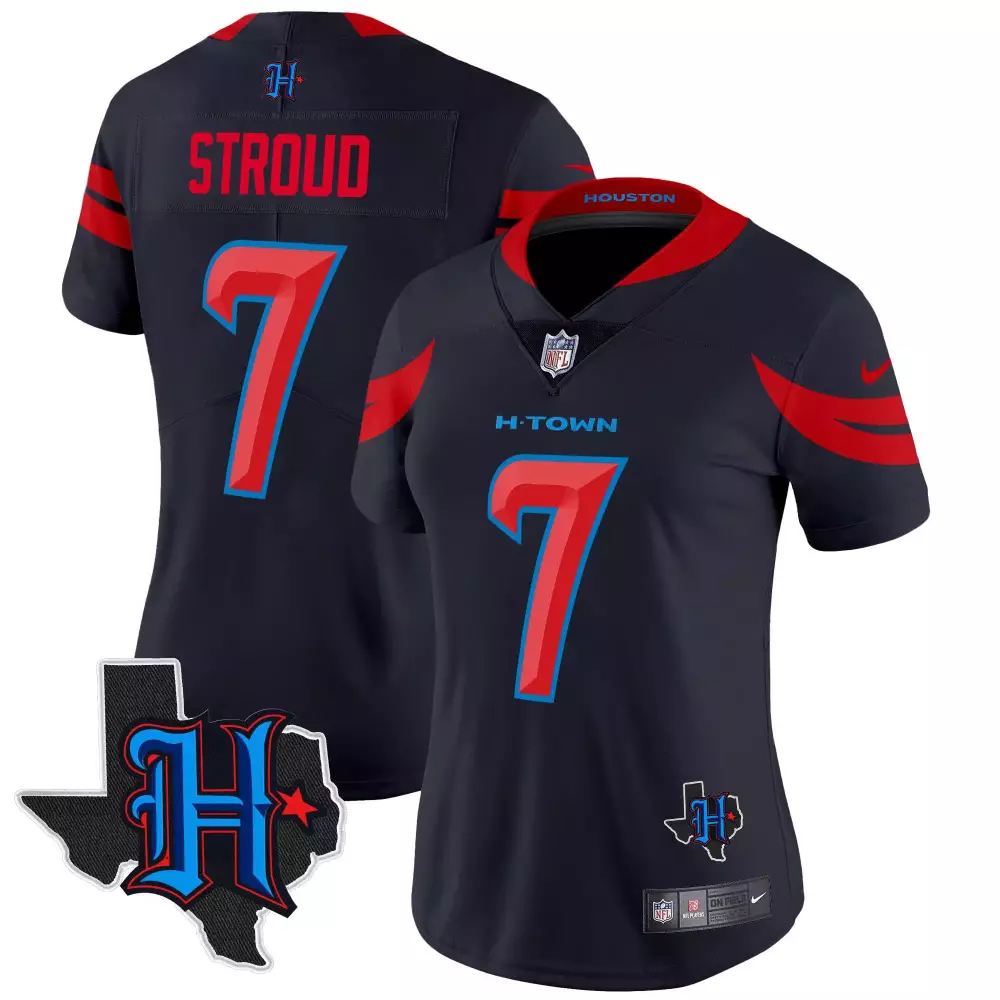 Stroud 7 Houston Texans Women’s Navy 2024 All Stitched Jersey | Name Patch | For All Fa