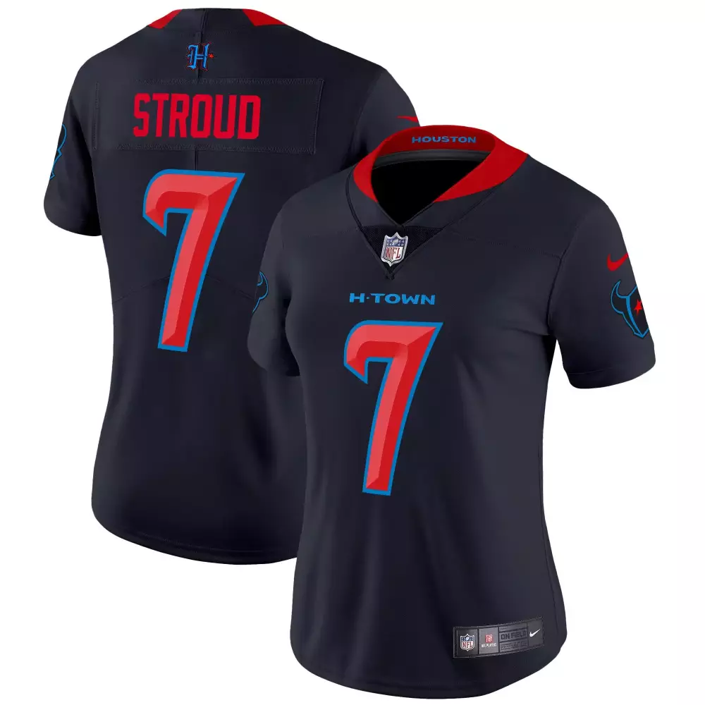 Stroud 7 Houston Texans 2024 Navy Vapor Limited Jersey | All Stitched Name Patch | For Women