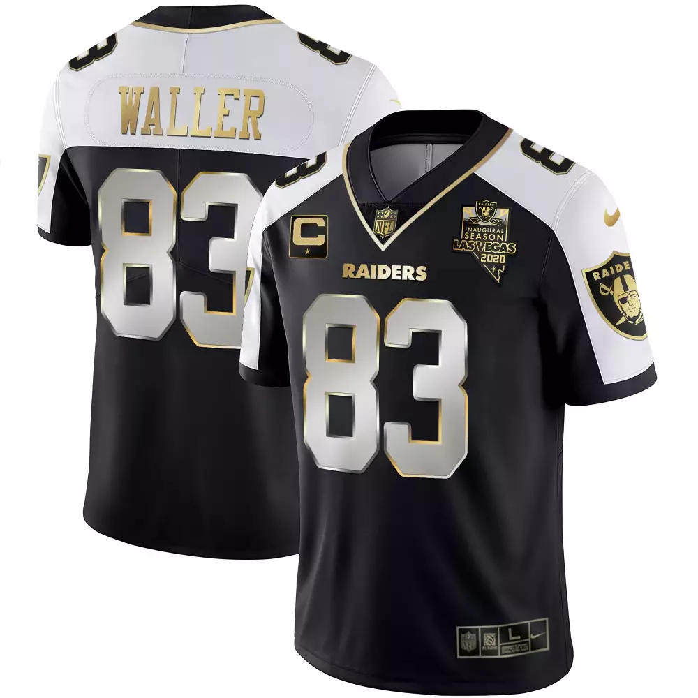 Waller 83 Las Vegas Raiders 2020 Black Stitched Jersey | Men's Inaugural Season Name Patch | For Men, Women & Youth