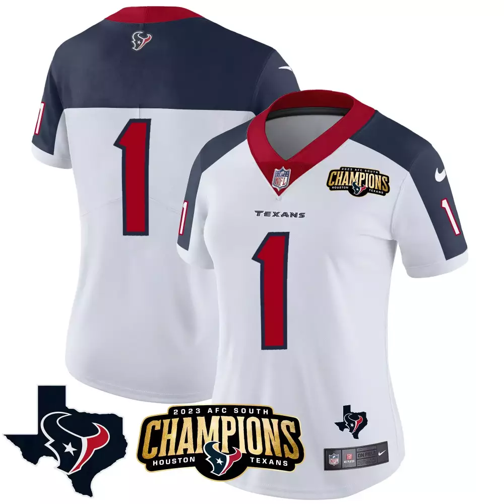 Will Anderson Jr. 1 Houston Texans 2023 White All Stitched Jersey | AFC South Champions Edition | Fan Gear | For Women