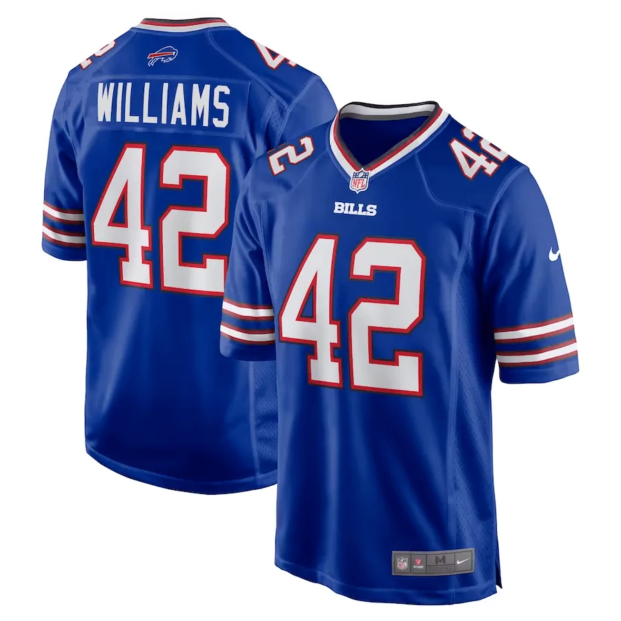 Williams 42 Buffalo Bills 2023 Stitched Jersey | Blue Name Patch Fan Gear | For Men, Women & Youth