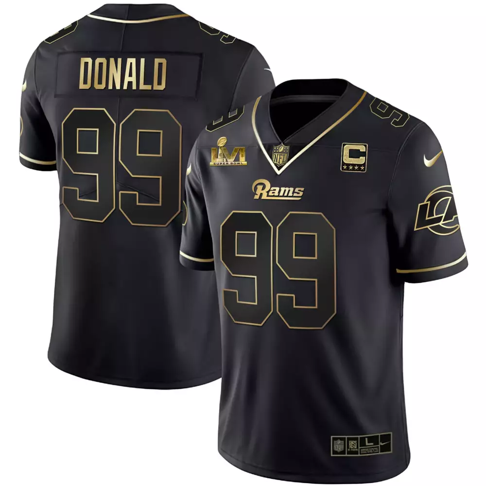 Aaron Donald 2022 Black Jersey | Los Angeles Rams Stitched Edition with Name Patch | Fan Gear for Men, Women & Youth
