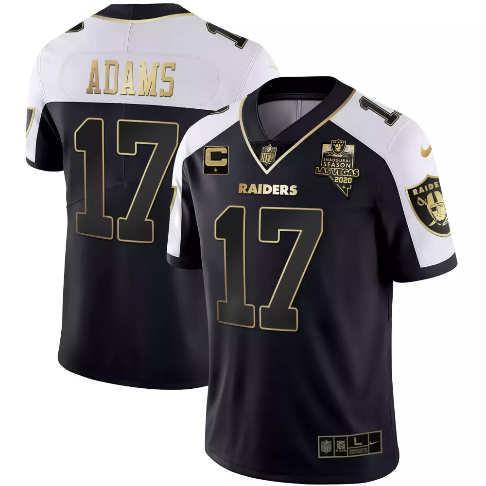 Davante Adams 17 Las Vegas Raiders 2020 Black Stitched Jersey | Inaugural Season Name Patch | Fan Gear for All | For Men, Women & Youth
