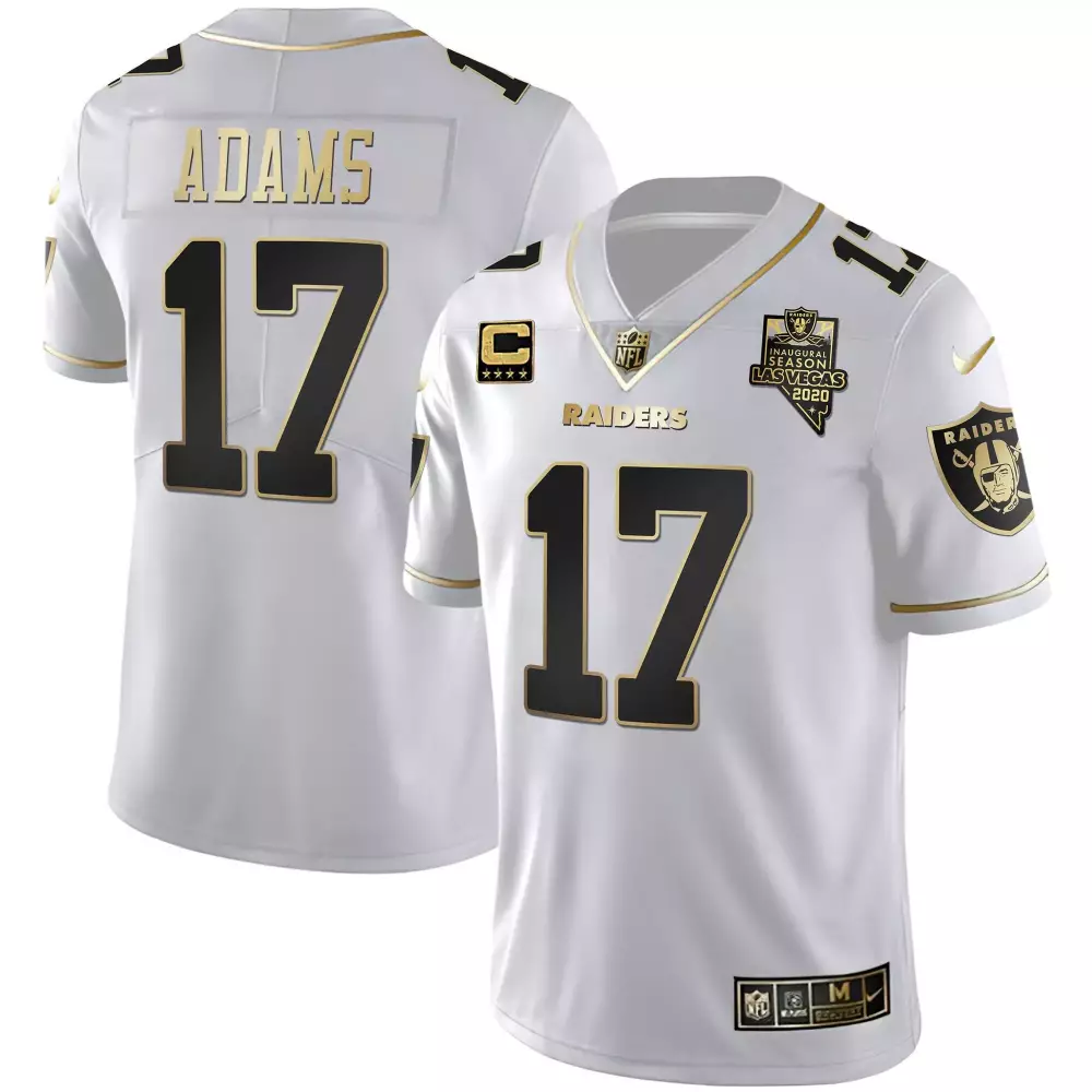 Davante Adams 17 Las Vegas Raiders 2020 White Stitched Jersey | Inaugural Season Name Patch | Fan Gear for All | For Men, Women & Youth