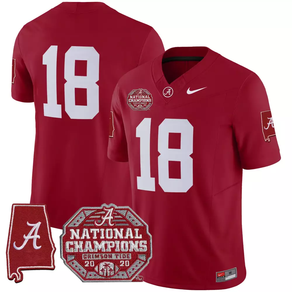 Alabama Crimson Tide 18 Men's White Stitched Jersey Name Patch 2025 | SEC Roll Tide | Fan Gear for Men, Women & Youth