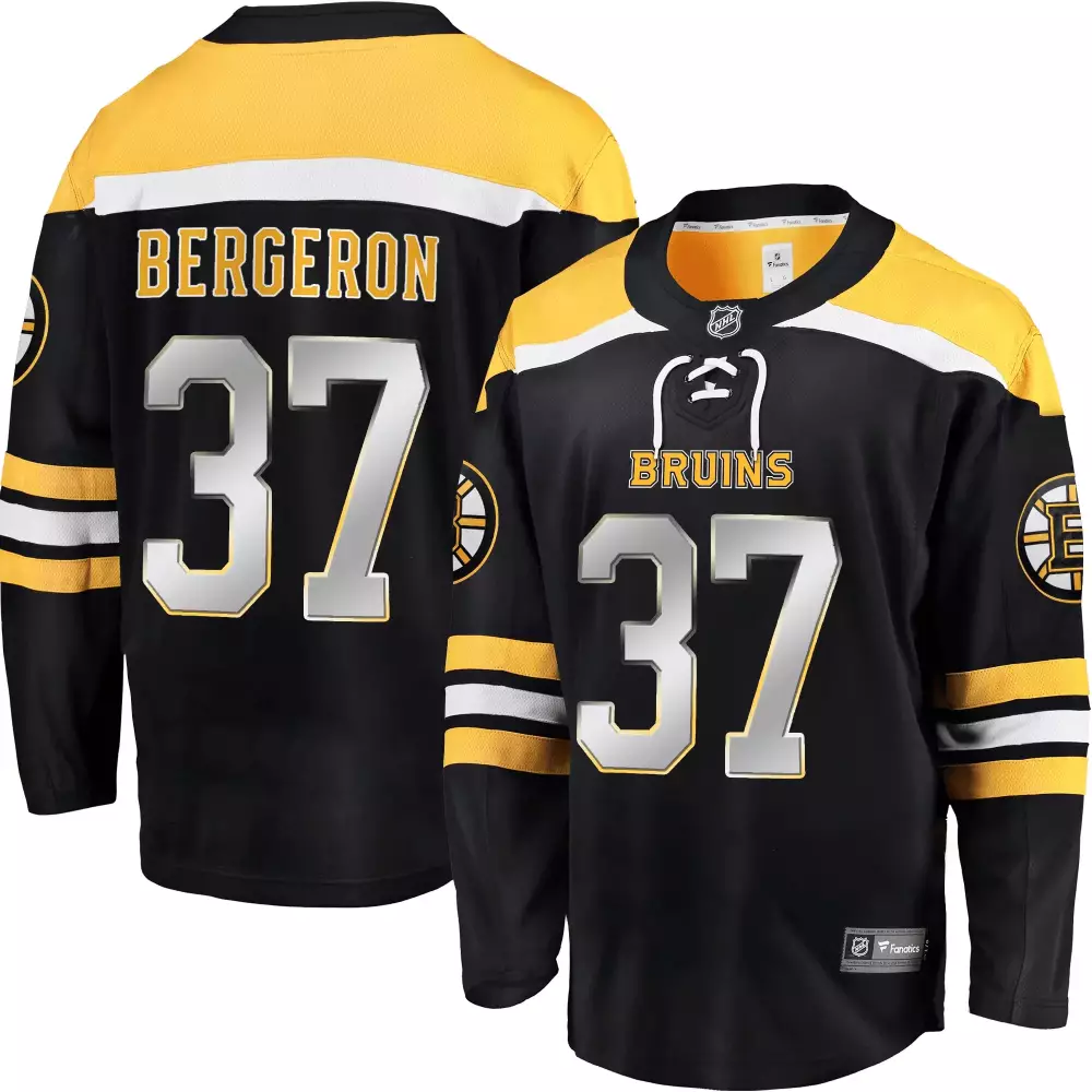 Bergeron 37 Boston Bruins 2023 Black Stitched Jersey | Name Patch | Replica Fan Gear for Men, Women & Youth
