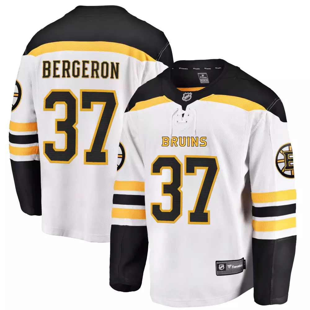 Patrice Bergeron 37 Boston Bruins 2023 Stitched Jersey | White Name Patch | Replica Fan Gear for Men, Women & Youth