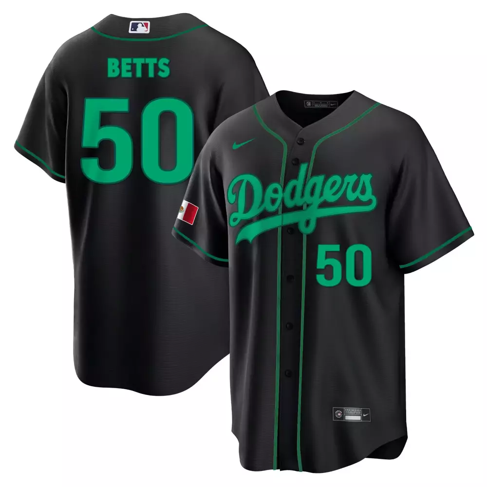 Betts 50 Men's Los Angeles Dodgers Blue Stitched Jersey | Name Patch 2023 | Replica Fan Gear | For Men, Women & Youth