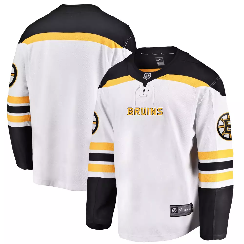 Boston Bruins Men's White Breakaway Jersey | All Stitched 2023 | Name Patch | Fan Gear for Game Day | For Men, Women & Youth
